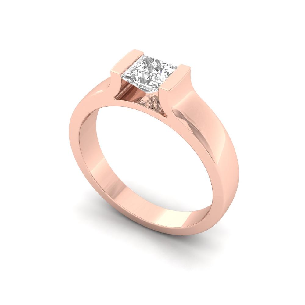 0.80ct Princess Cut CVD Diamond Men’s Solitaire Ring