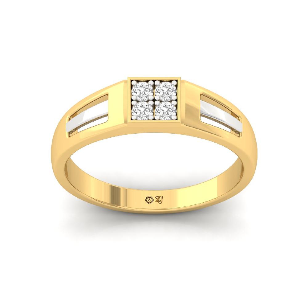 Four-Stone Round lab grownd Diamond Men’s Band Ring