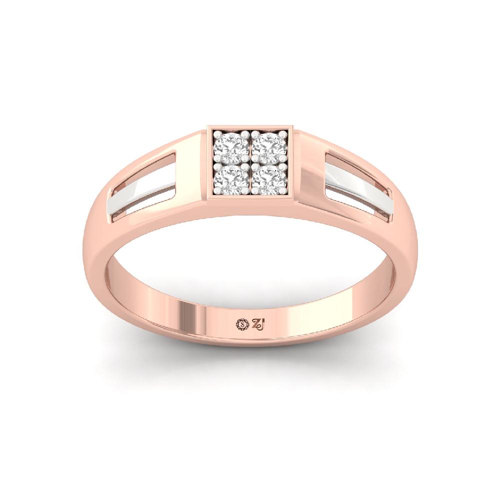 Four-Stone Round lab grownd Diamond Men’s Band Ring