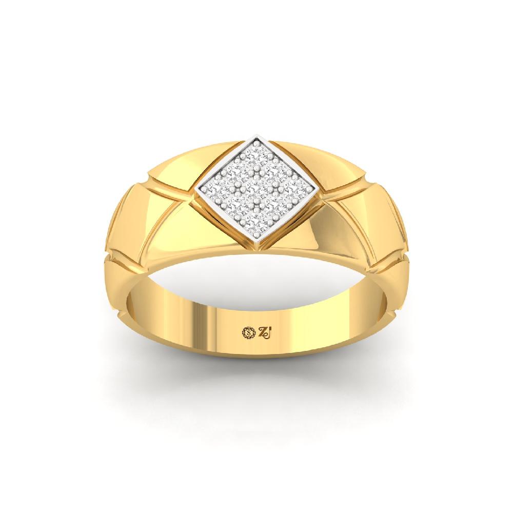 Men’s Band Ring with Round Cut Lab-Grown Diamonds 