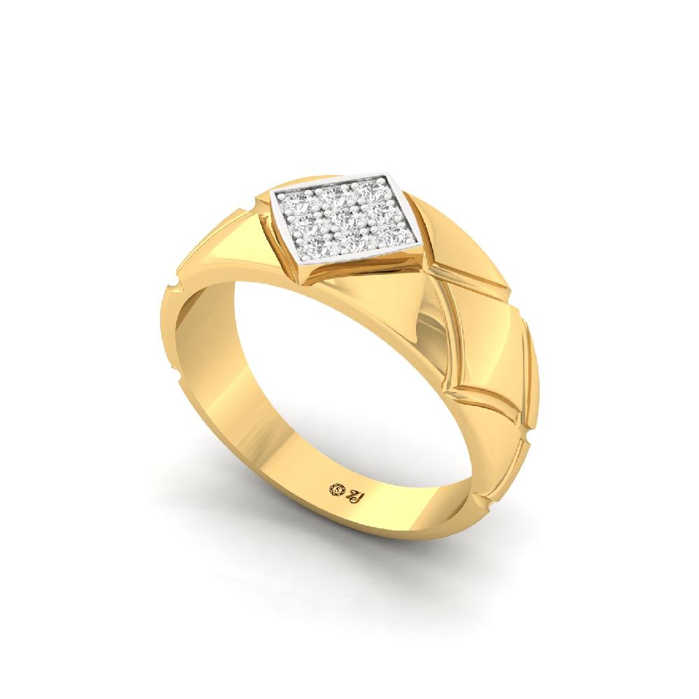 Men’s Band Ring with Round Cut Lab-Grown Diamonds 
