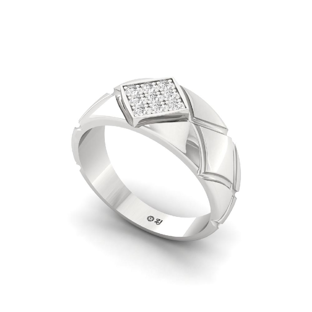 Men’s Band Ring with Round Cut Lab-Grown Diamonds 