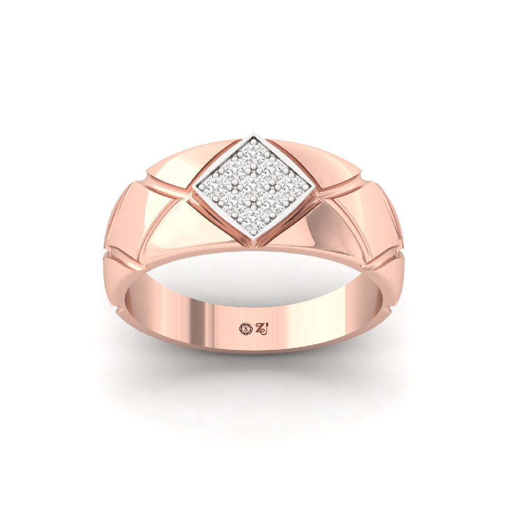 Men’s Band Ring with Round Cut Lab-Grown Diamonds 
