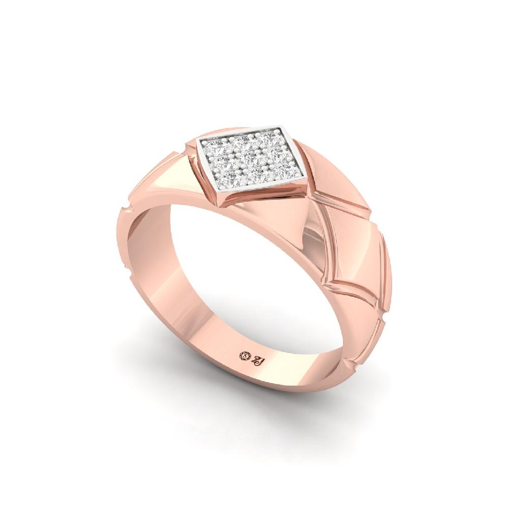 Men’s Band Ring with Round Cut Lab-Grown Diamonds 