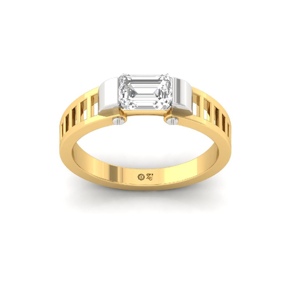 Emerald Cut Lab Grown Diamond Men's Ring