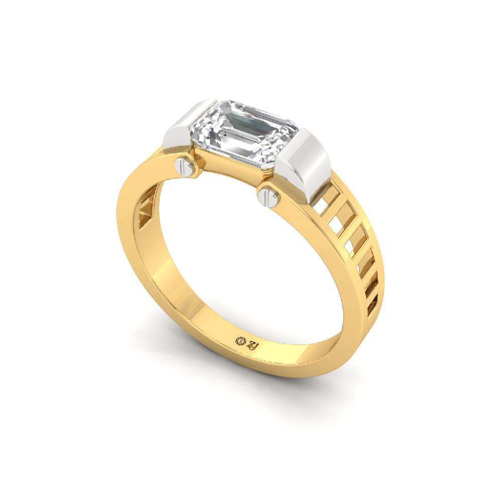 Emerald Cut Lab Grown Diamond Men's Ring