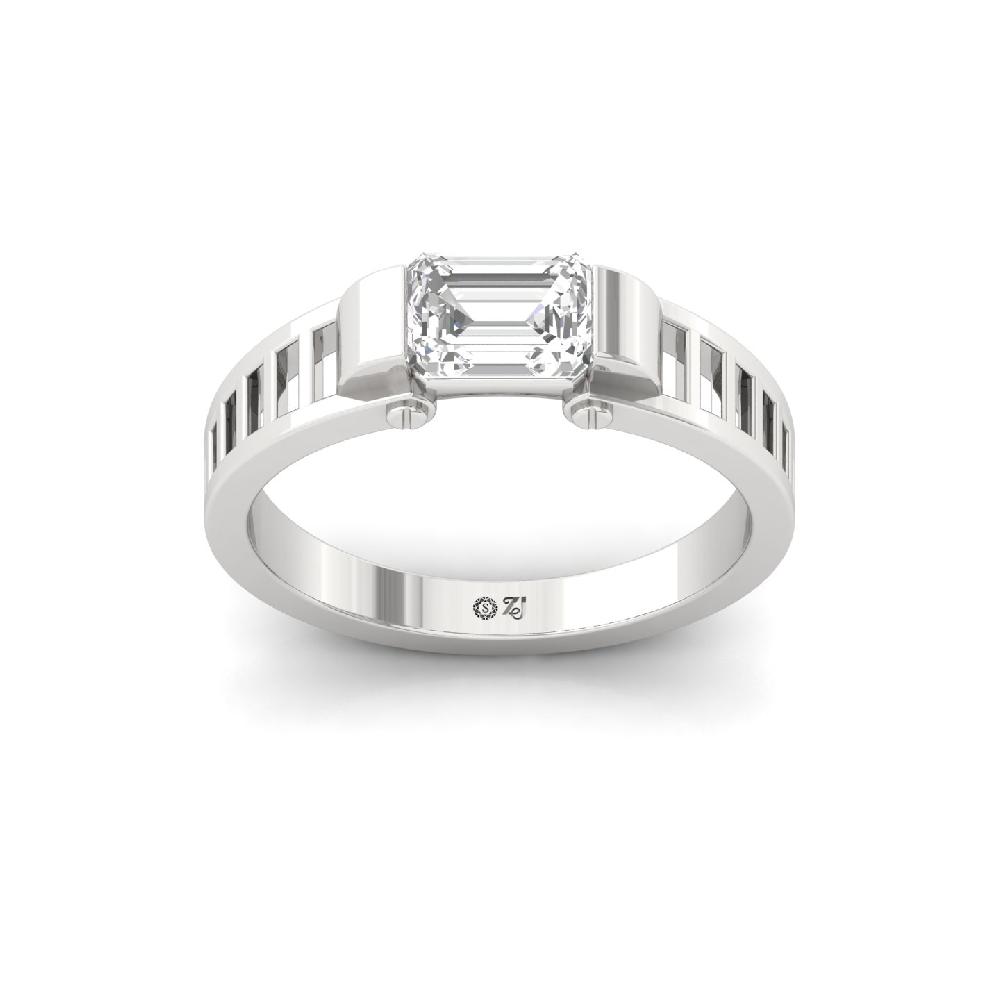 Emerald Cut Lab Grown Diamond Men's Ring