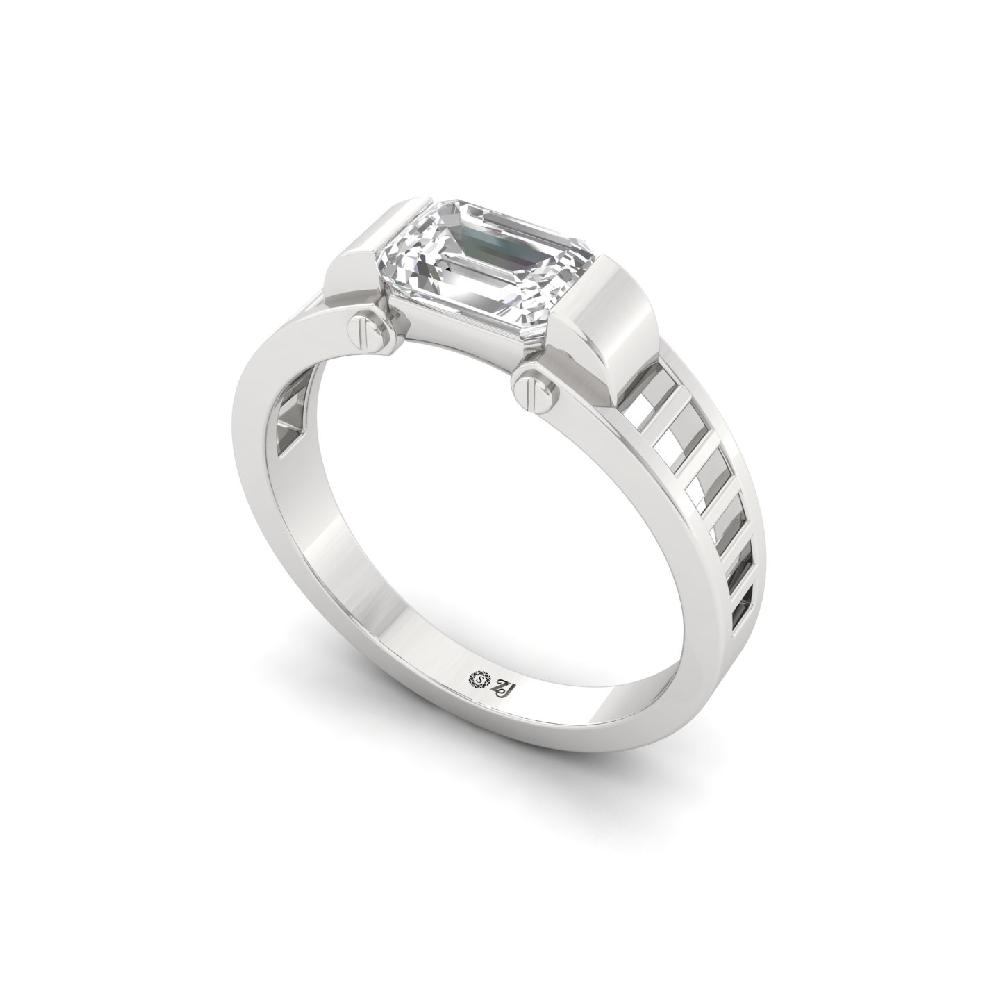 Emerald Cut Lab Grown Diamond Men's Ring