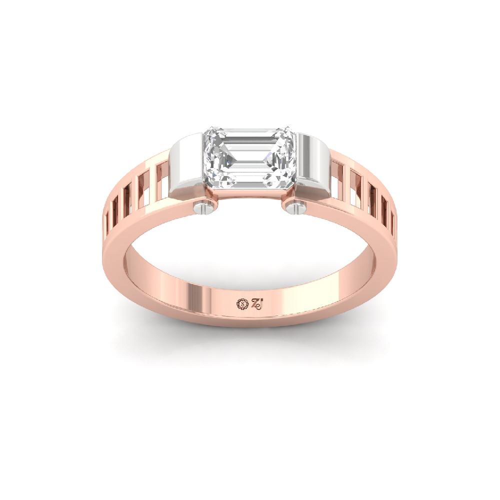 Emerald Cut Lab Grown Diamond Men's Ring