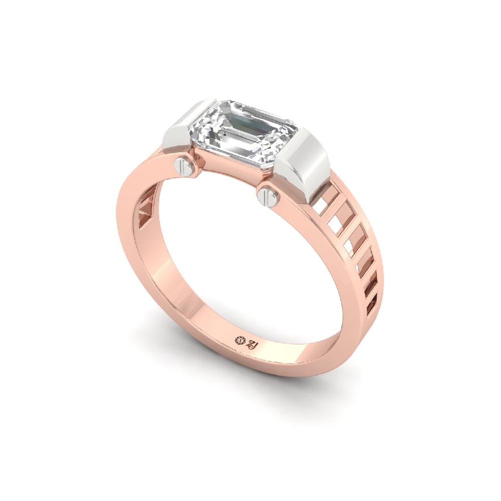 Emerald Cut Lab Grown Diamond Men's Ring