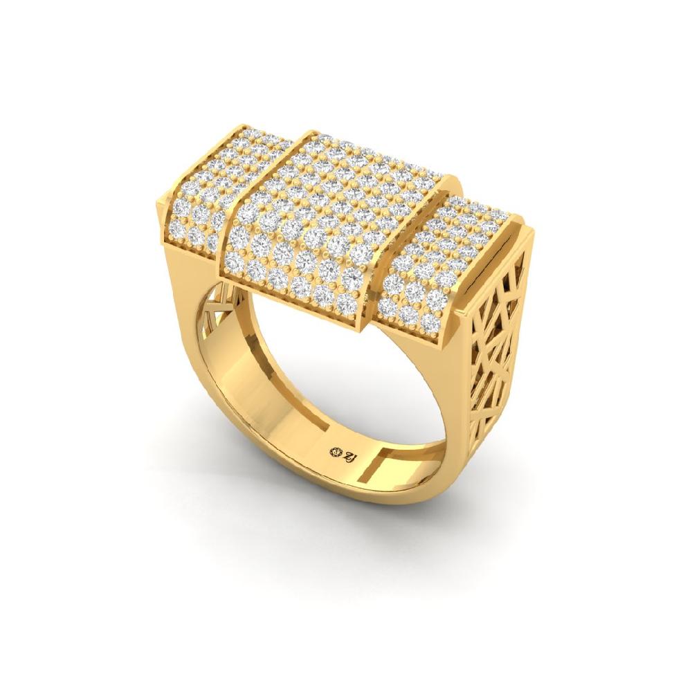 Round Cluster Engagement CVD Diamond Ring For Men