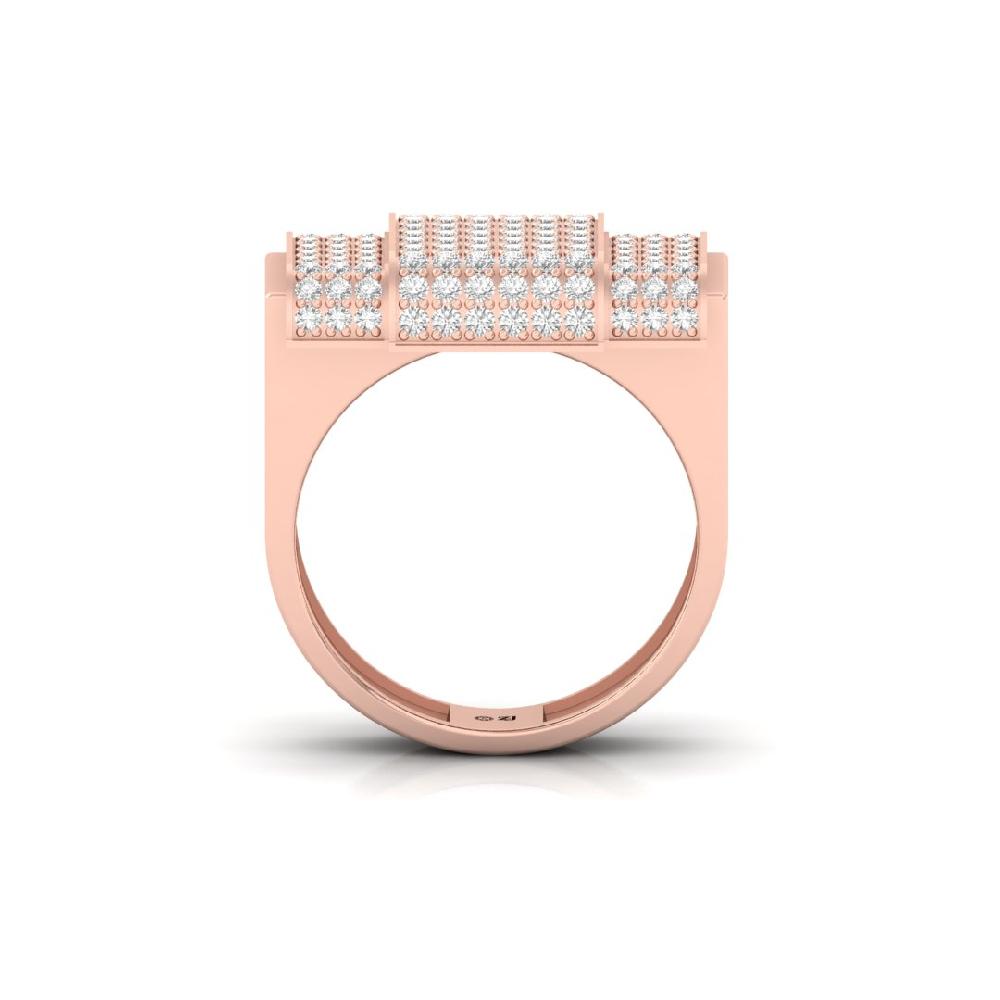 Round Cluster Engagement CVD Diamond Ring For Men