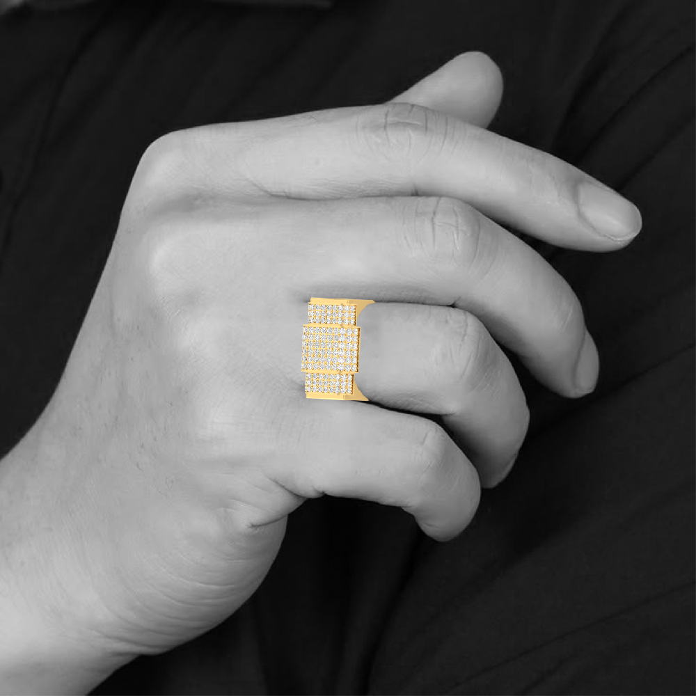 Round Cluster Engagement CVD Diamond Ring For Men