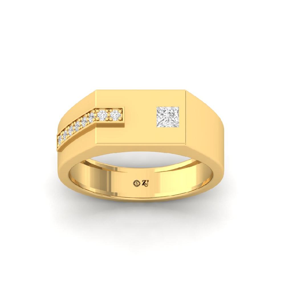 Princess & Round Cut Lab Grown Diamond Men's Ring