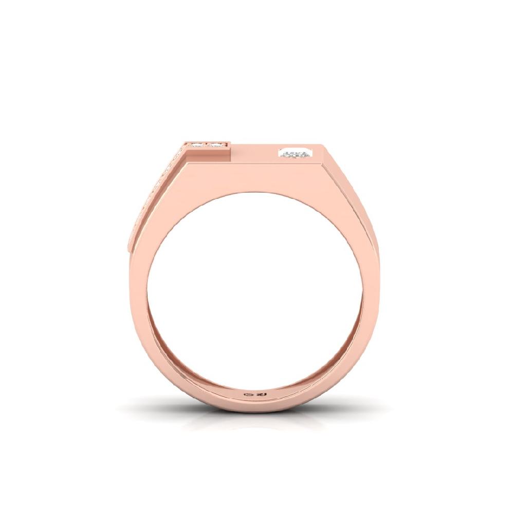 Princess & Round Cut Lab Grown Diamond Men's Ring