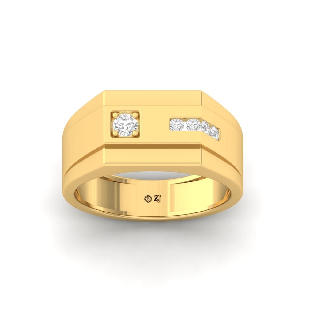 Round Cut Men's Lab Grown Diamond Ring