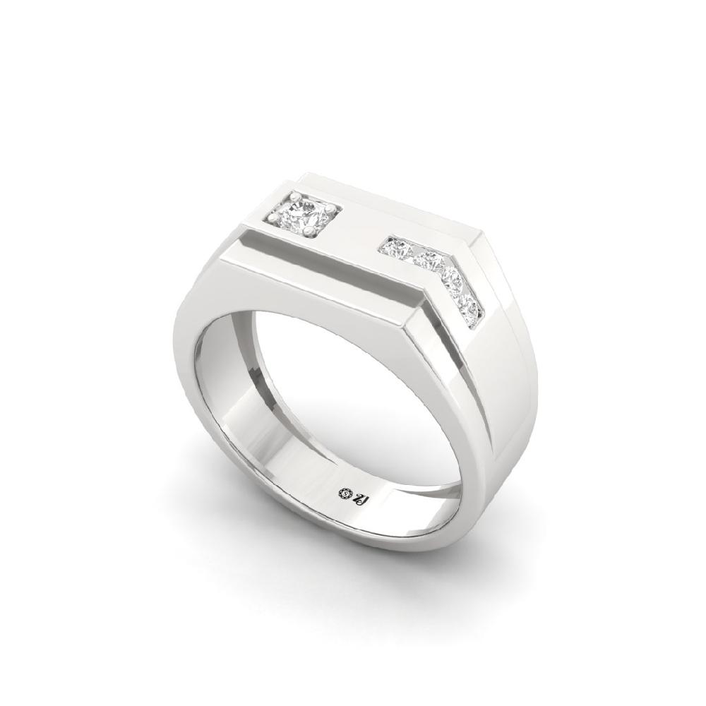 Round Cut Men's Lab Grown Diamond Ring