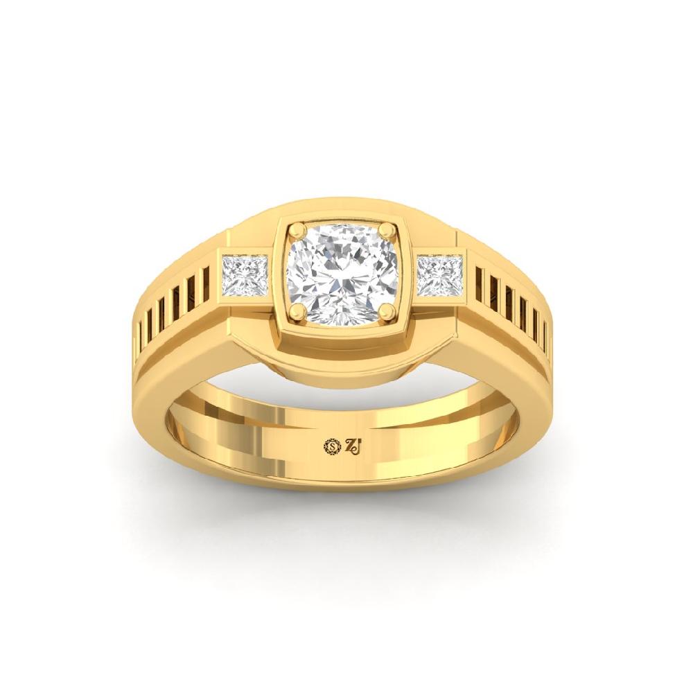 Men's Stylish Cushion & Princess Cluster Round Cut Lab Grown Ring