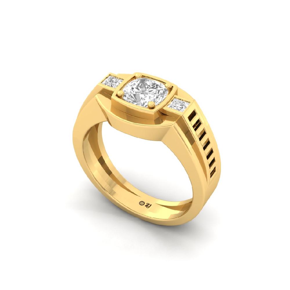 Men's Stylish Cushion & Princess Cluster Round Cut Lab Grown Ring