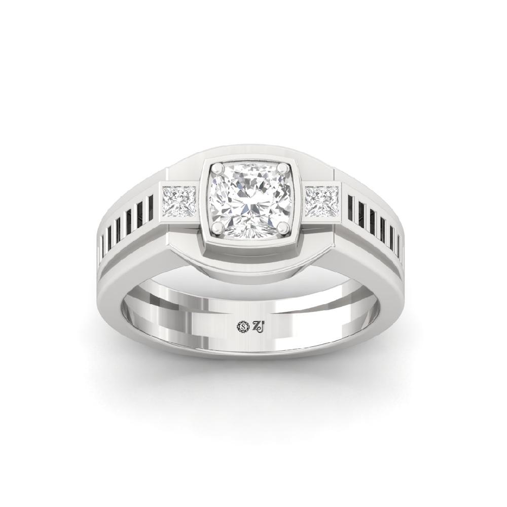 Men's Stylish Cushion & Princess Cluster Round Cut Lab Grown Ring