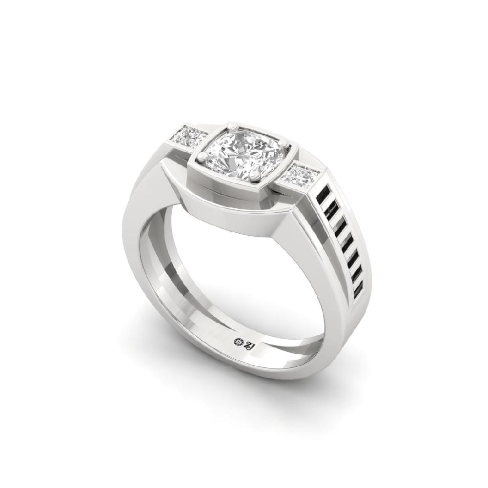 Men's Stylish Cushion & Princess Cluster Round Cut Lab Grown Ring