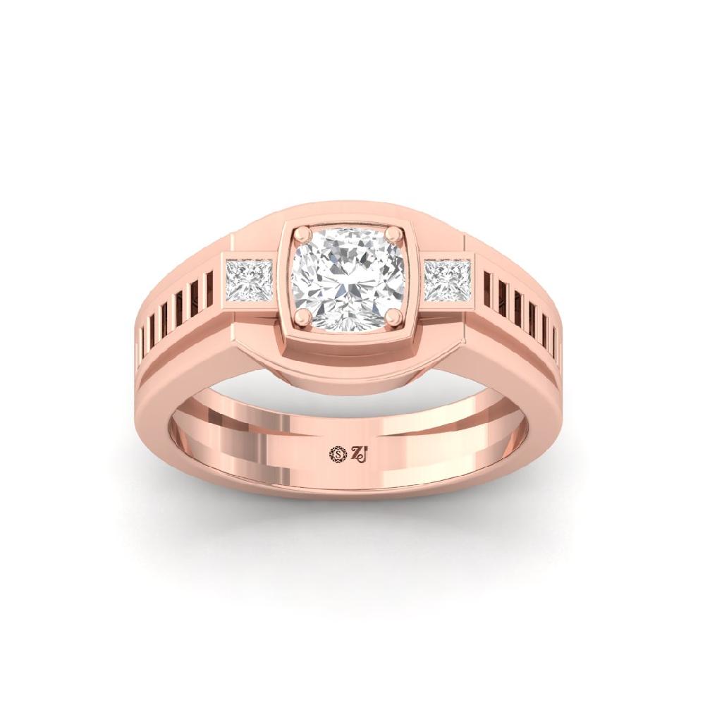 Men's Stylish Cushion & Princess Cluster Round Cut Lab Grown Ring