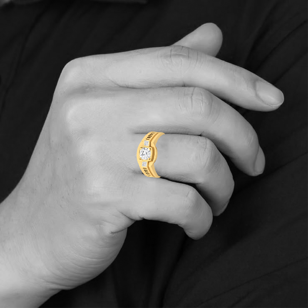 Men's Stylish Cushion & Princess Cluster Round Cut Lab Grown Ring