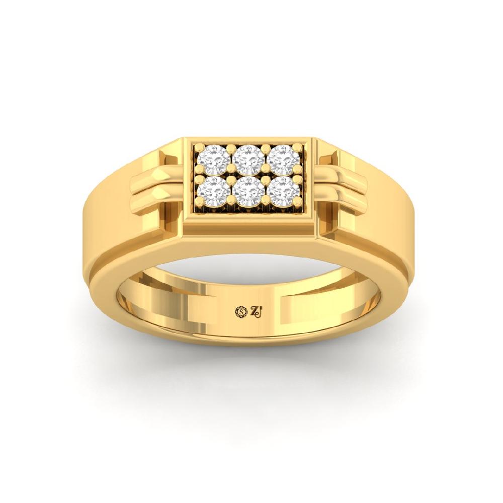 Modern Round cut Cvd lab grown Diamond Men's Finger Ring