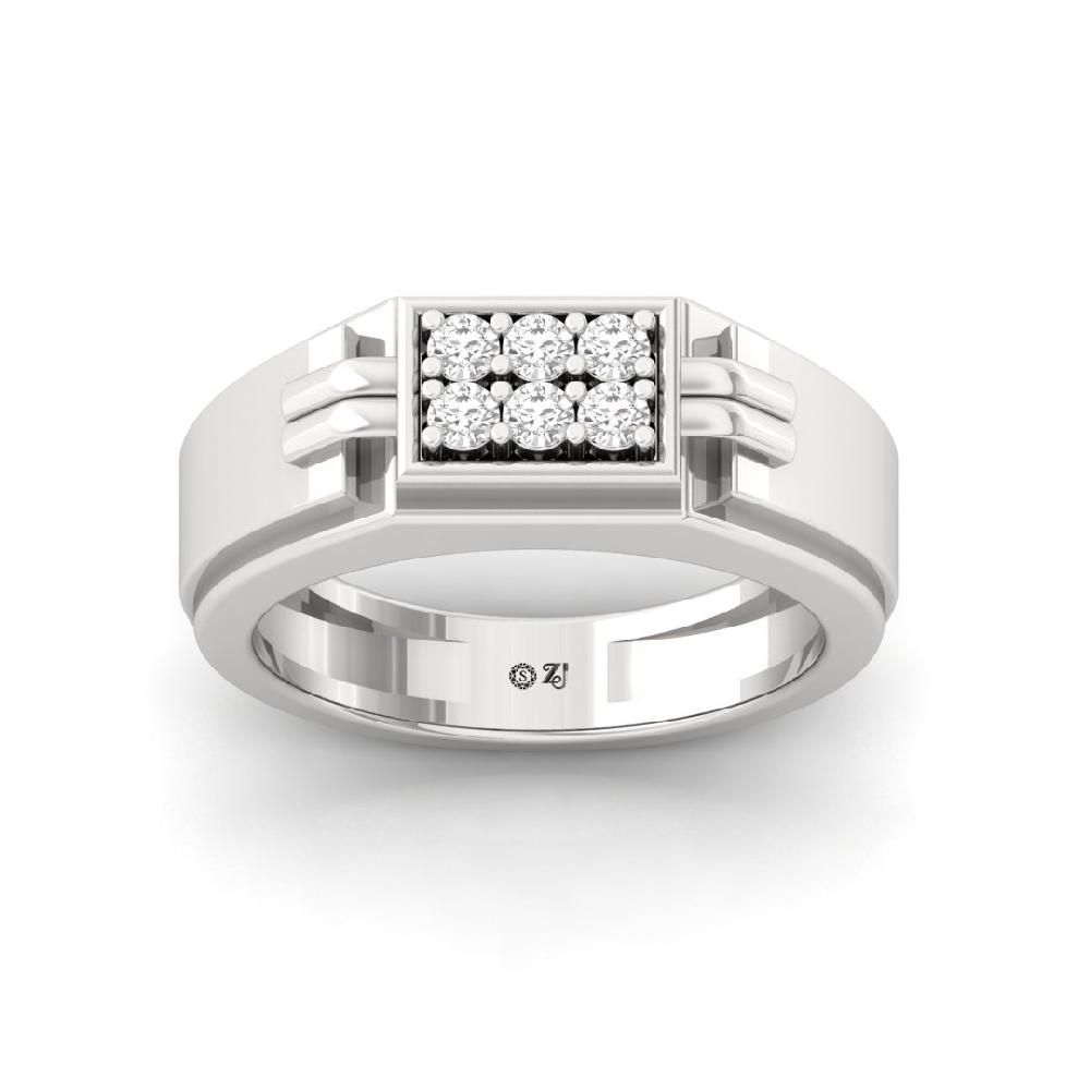 Modern Round cut Cvd lab grown Diamond Men's Finger Ring