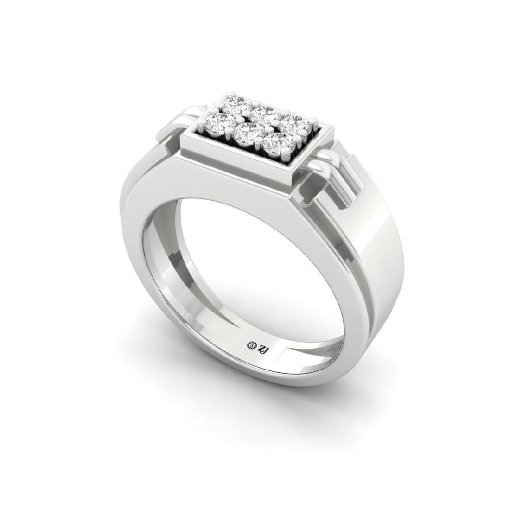 Modern Round cut Cvd lab grown Diamond Men's Finger Ring