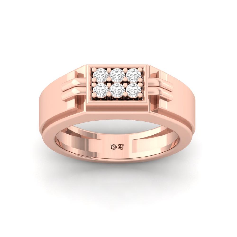 Modern Round cut Cvd lab grown Diamond Men's Finger Ring