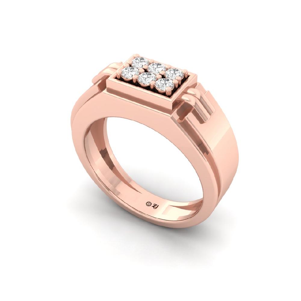 Modern Round cut Cvd lab grown Diamond Men's Finger Ring