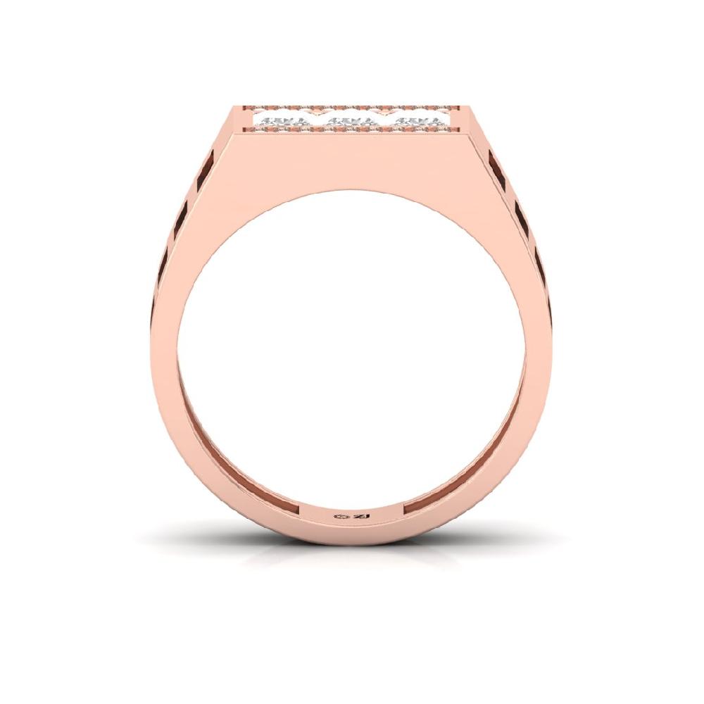 Sparkling Men's Princess Cut cVD Lab Grown Diamond Ring