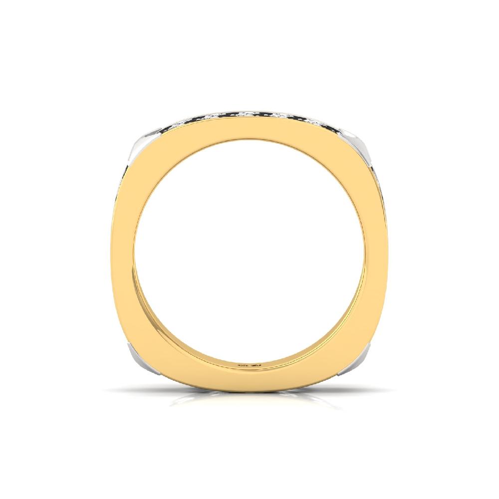 Luxurious Round White & black Diamond Men’s Statement Ring