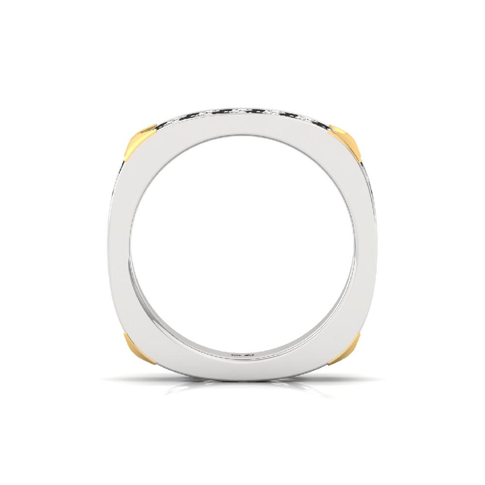 Luxurious Round White & black Diamond Men’s Statement Ring