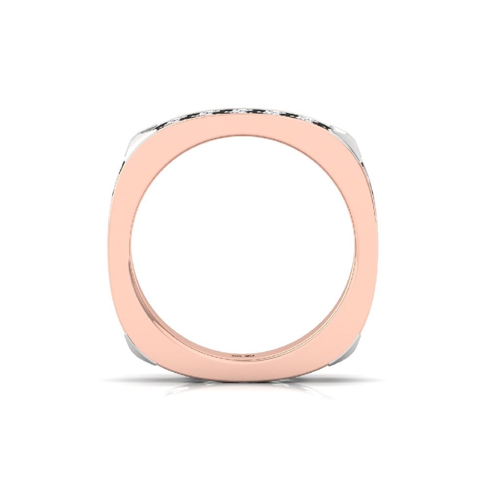 Luxurious Round White & black Diamond Men’s Statement Ring