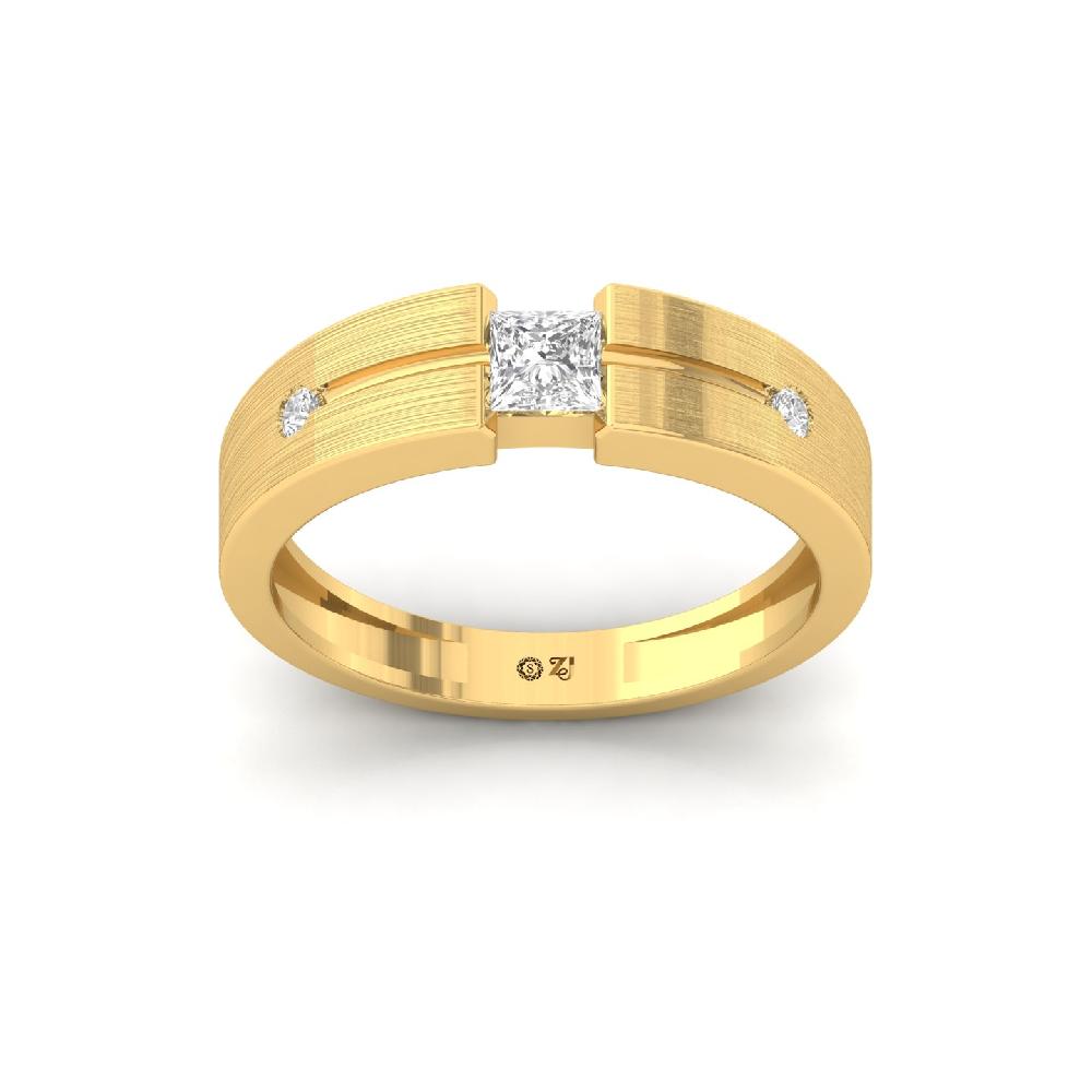 Men’s princess Cut Cvd Lab Grown Diamond Ring