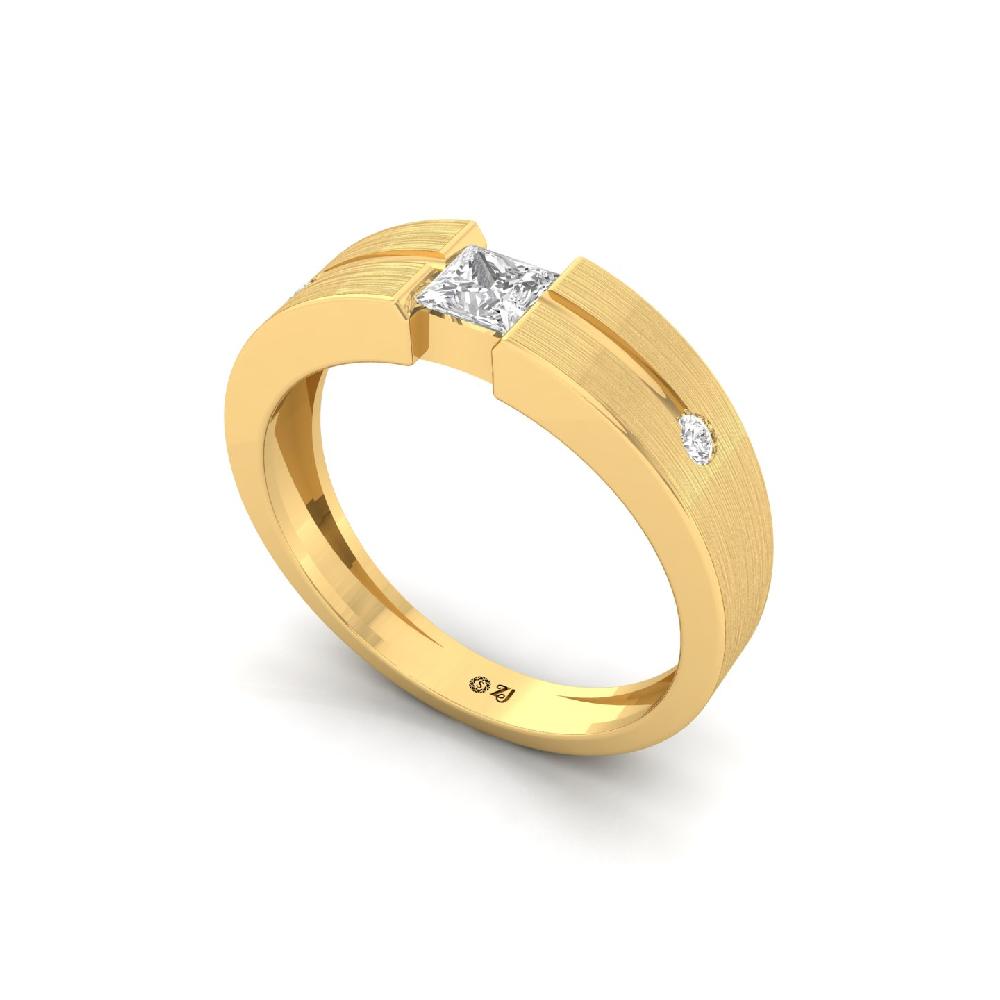 Men’s princess Cut Cvd Lab Grown Diamond Ring