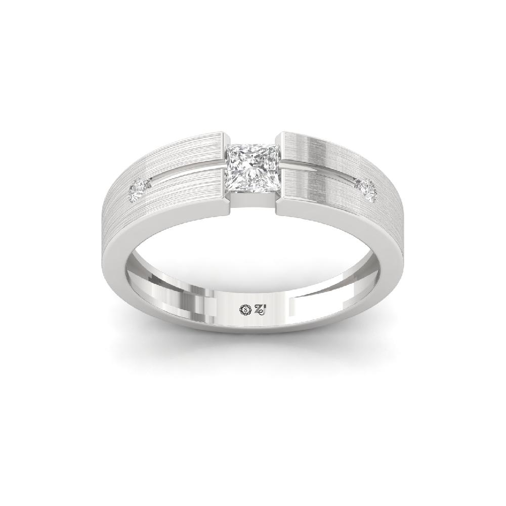 Men’s princess Cut Cvd Lab Grown Diamond Ring