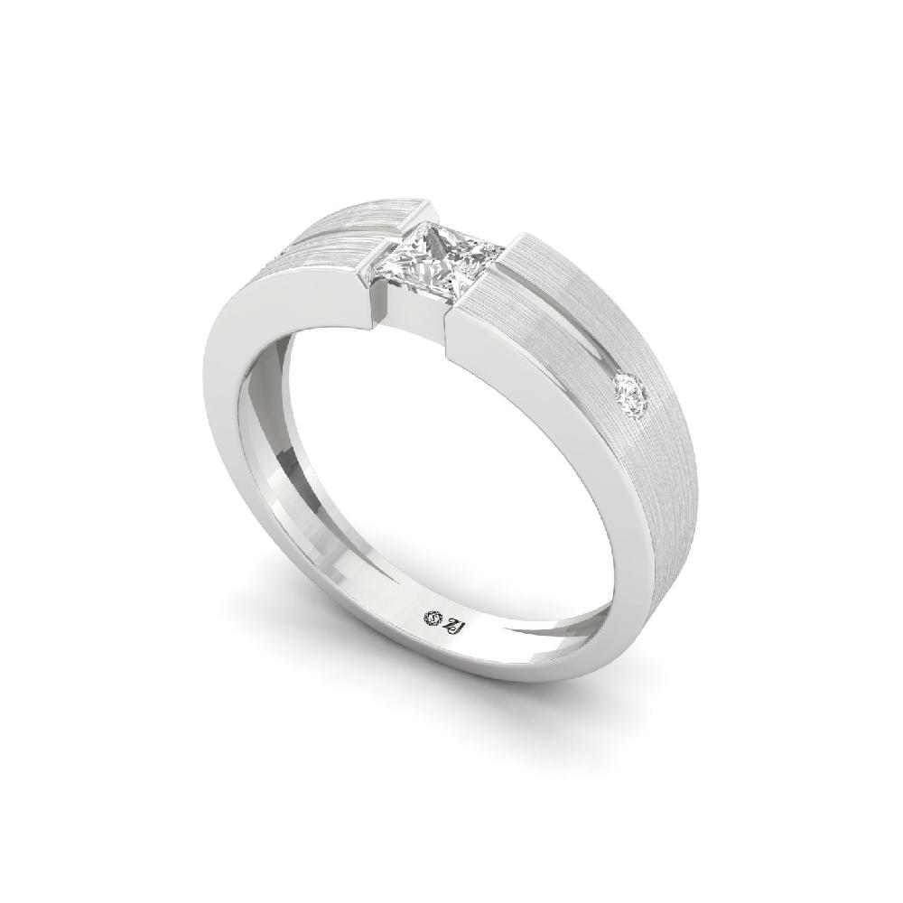 Men’s princess Cut Cvd Lab Grown Diamond Ring