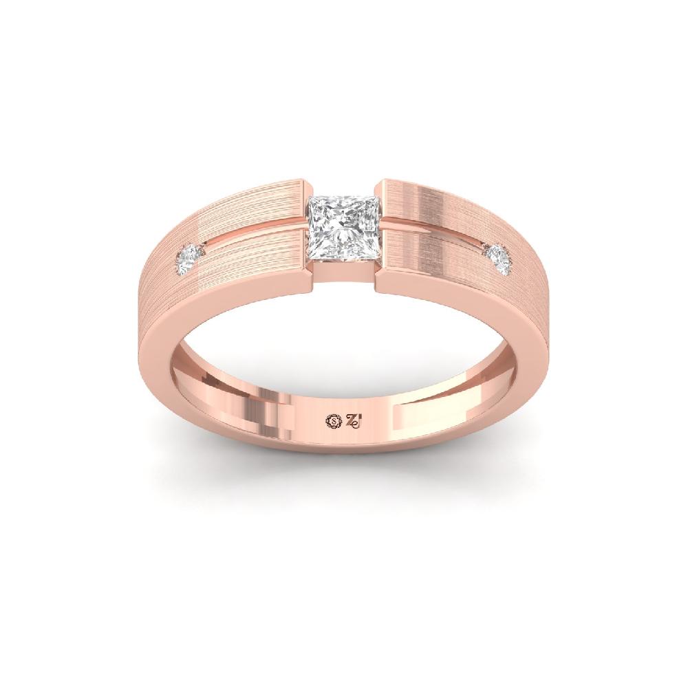 Men’s princess Cut Cvd Lab Grown Diamond Ring