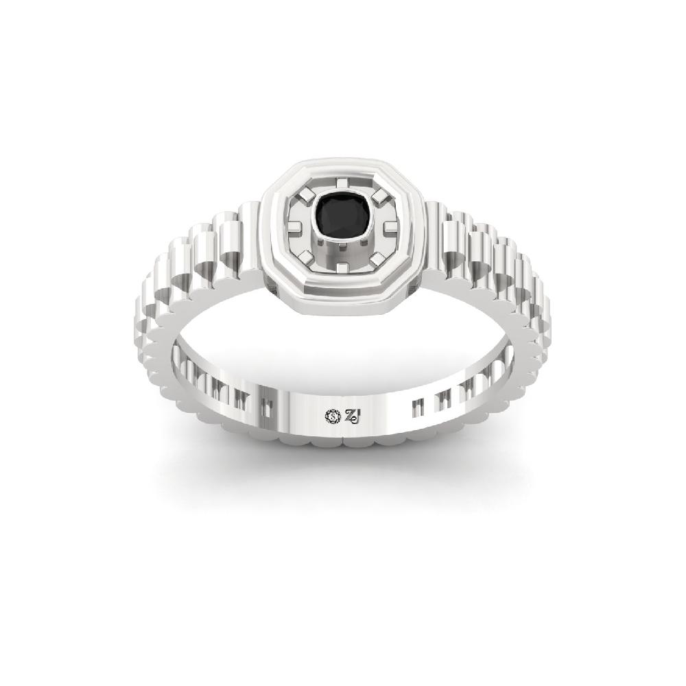 Men’s Cushion Black CVD Diamond Bracelet Inspired Ring 