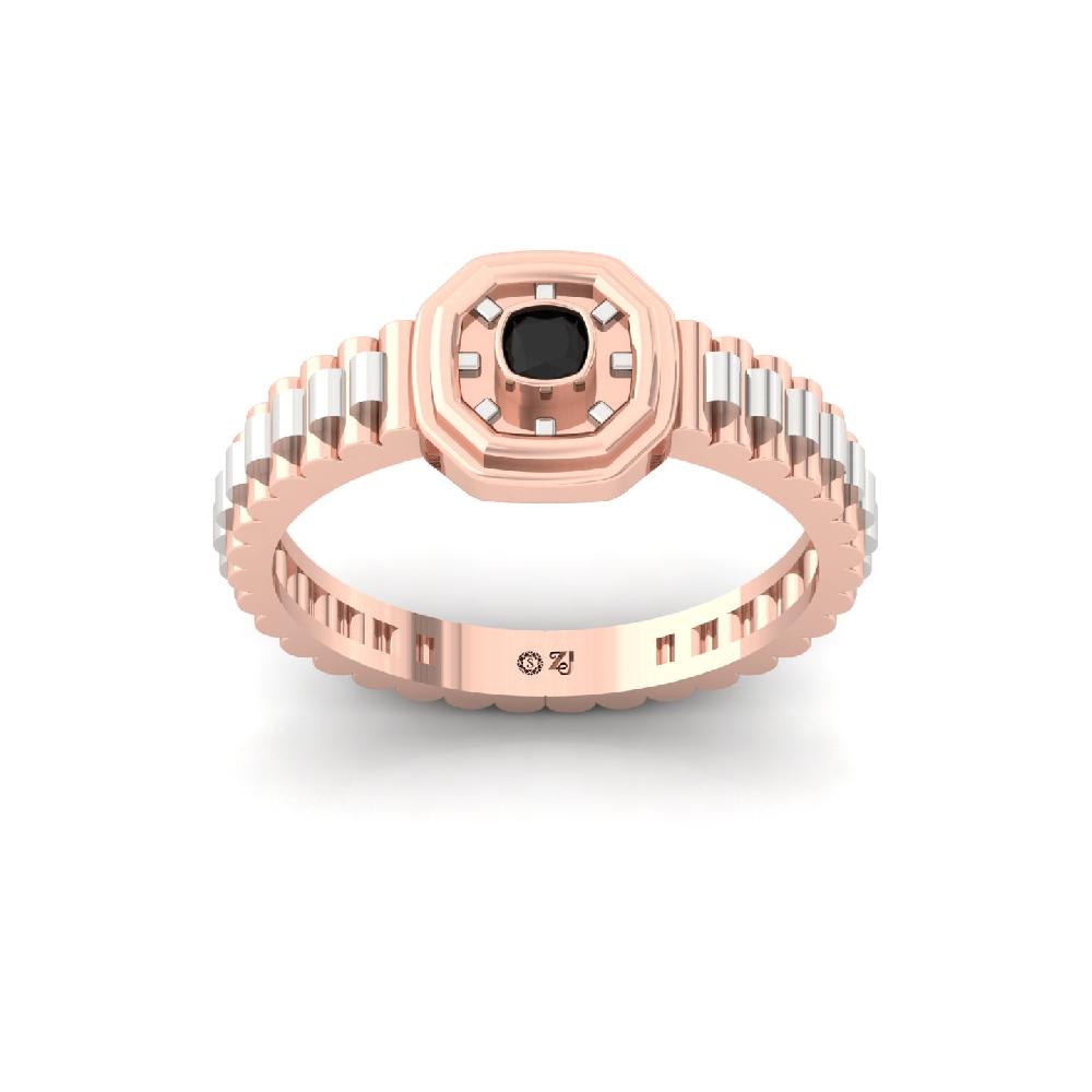 Men’s Cushion Black CVD Diamond Bracelet Inspired Ring 