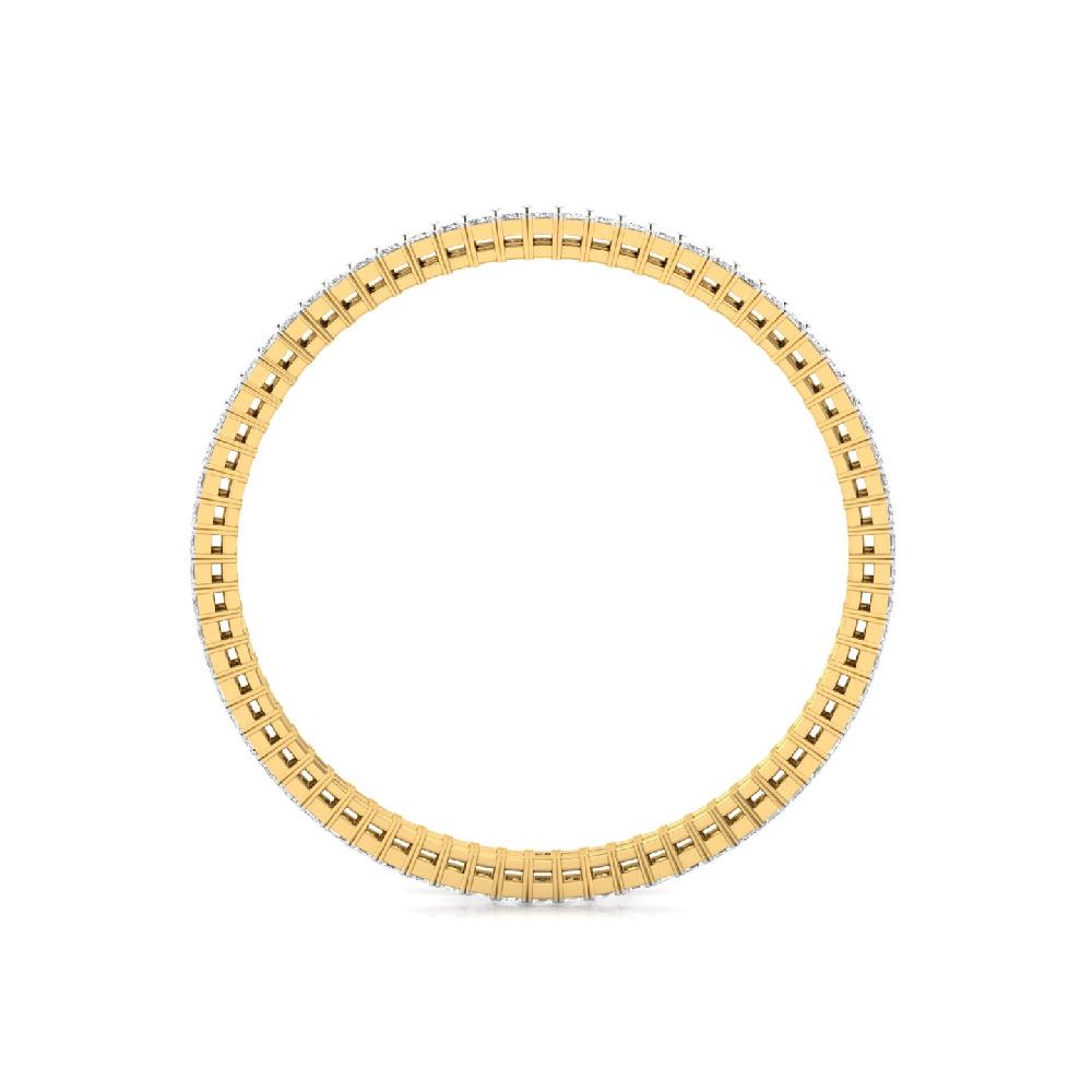 Emerald Cut Solitaire Cvd Lab Grown Diamond silver & Gold Bangles (1-pic) 