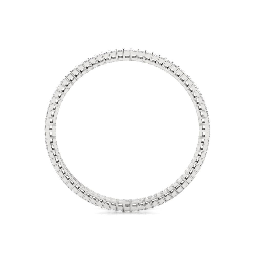 Emerald Cut Solitaire Cvd Lab Grown Diamond silver & Gold Bangles (1-pic) 