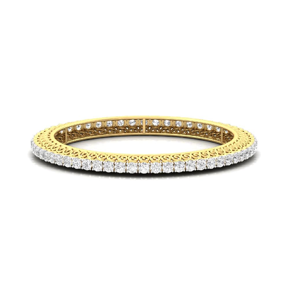 Round Cut Solitaire Cvd Lab Grown Diamond Bangles (1 pair)