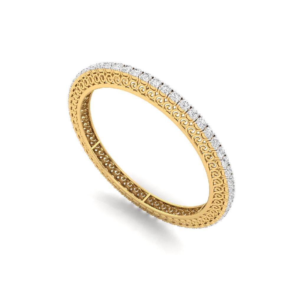 Round Cut Solitaire Cvd Lab Grown Diamond Bangles (1 pair)