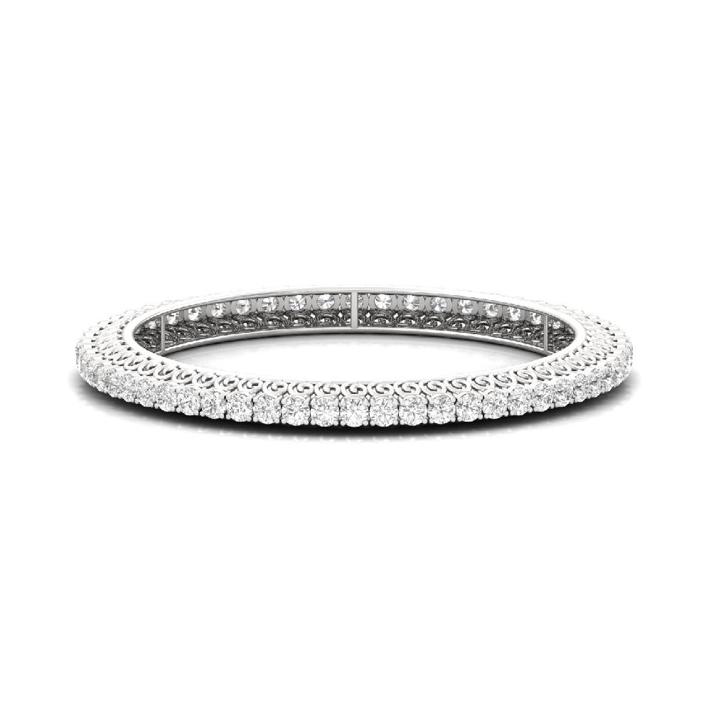 Round Cut Solitaire Cvd Lab Grown Diamond Bangles (1 pair)