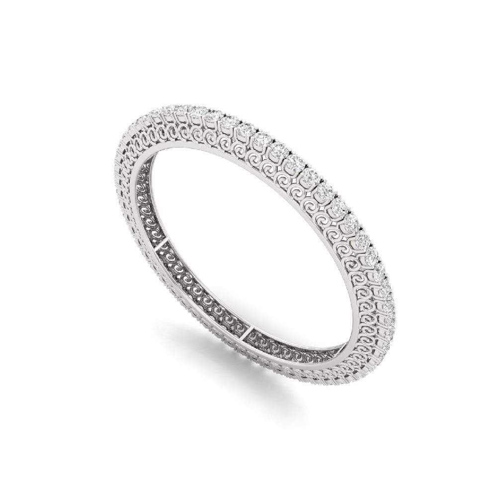 Round Cut Solitaire Cvd Lab Grown Diamond Bangles (1 pair)