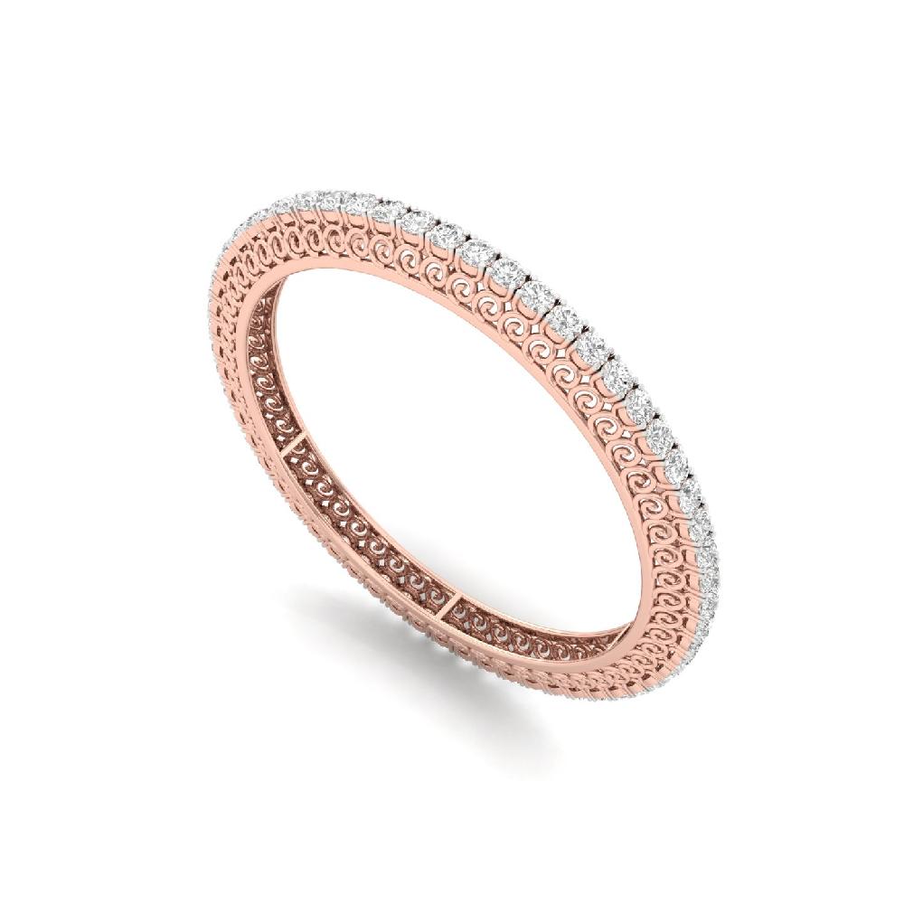 Round Cut Solitaire Cvd Lab Grown Diamond Bangles (1 pair)